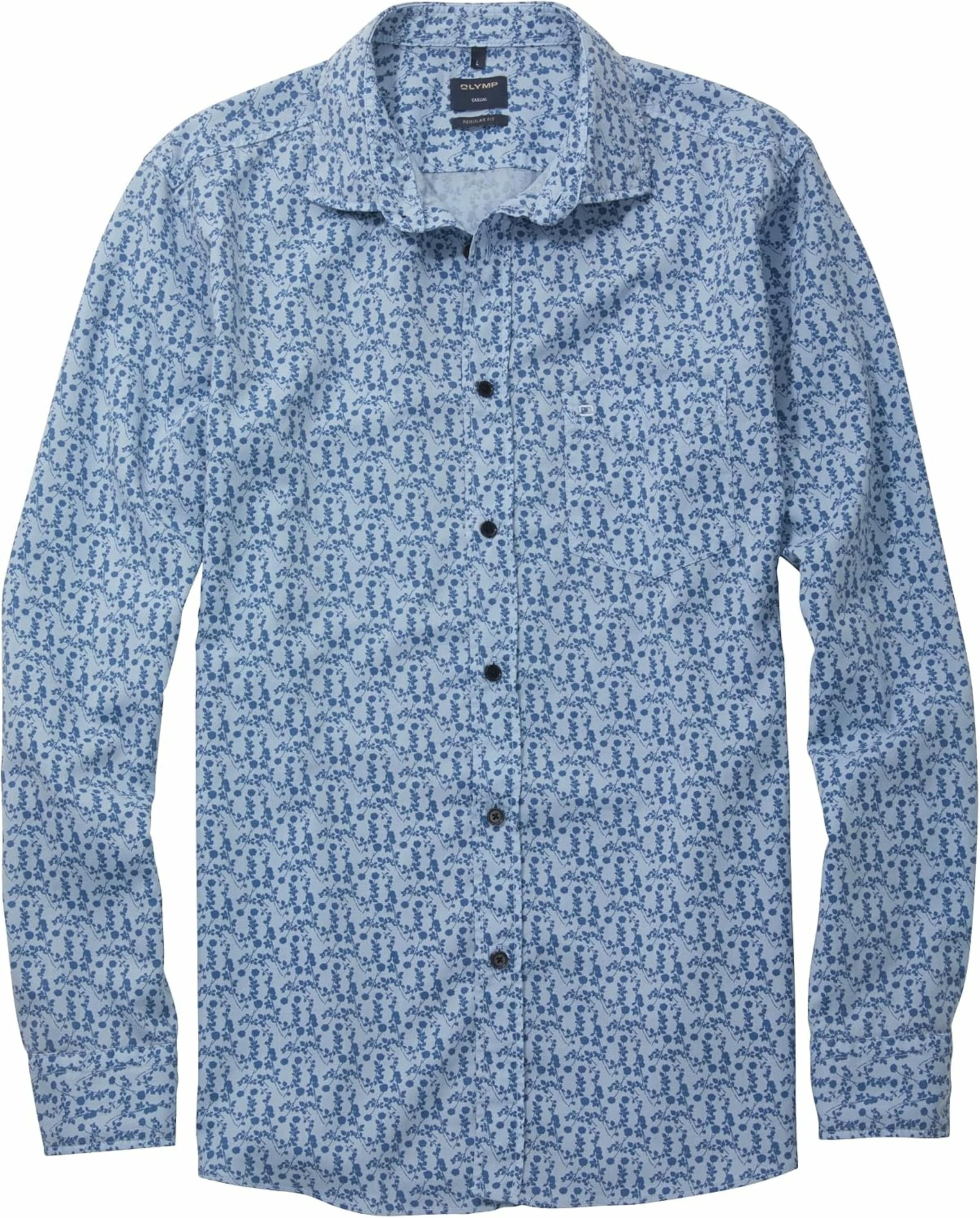 OLYMP Regular fit Overhemd in Blauw: voorkant