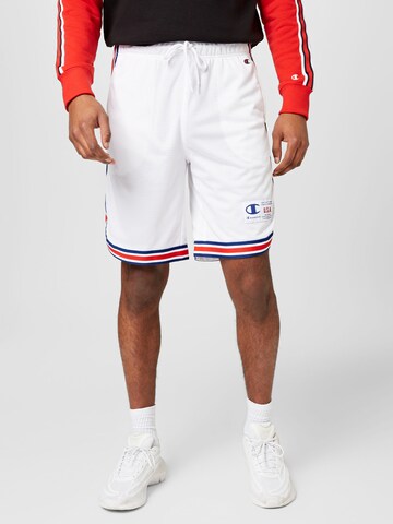 Champion Authentic Athletic Apparel Lużny krój Spodnie 'Legacy' w kolorze biały: przód