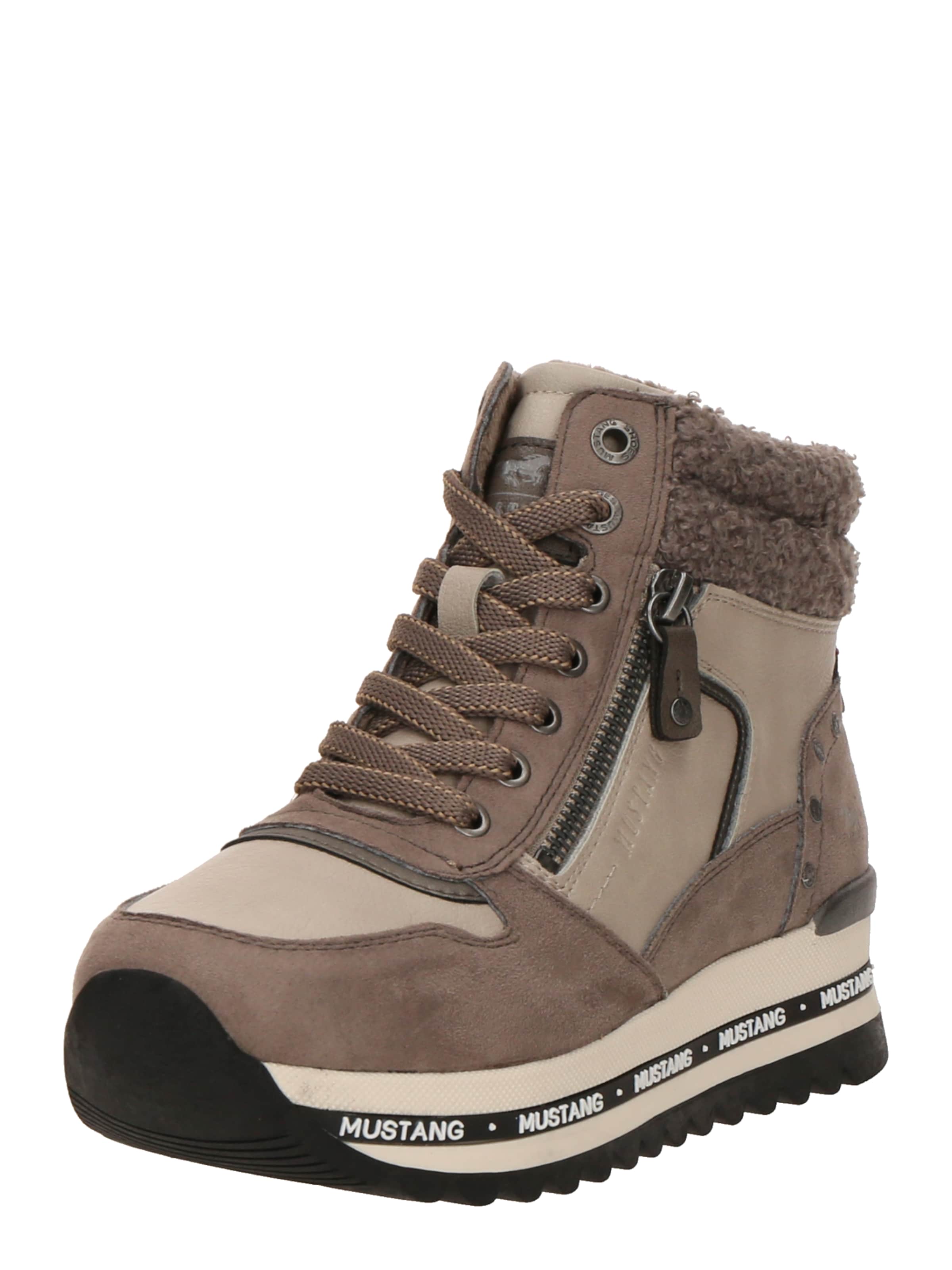 MUSTANG Šněrovací kozačky – šedá: přední strana