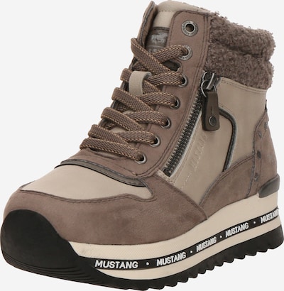 sötét bézs / taupe MUSTANG Fűzős rövid szárú csizmák, Termék nézet
