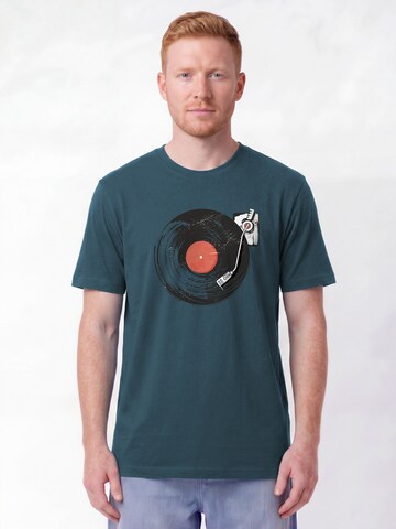 Watapparel Shirt 'Schallplatte' in Blue: front