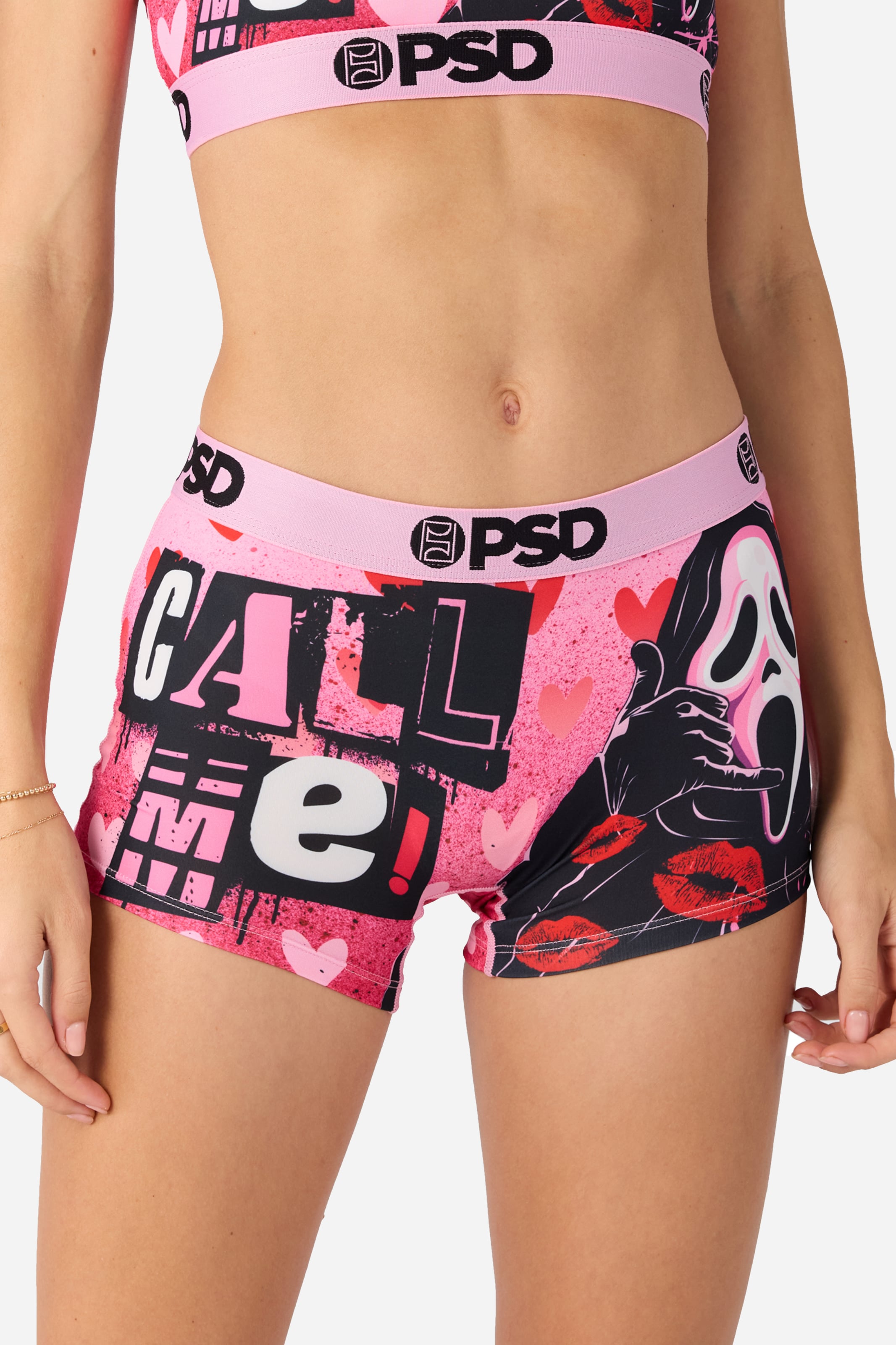 PSD Boyshorts 'Ghostface Call Me' in Pink: front