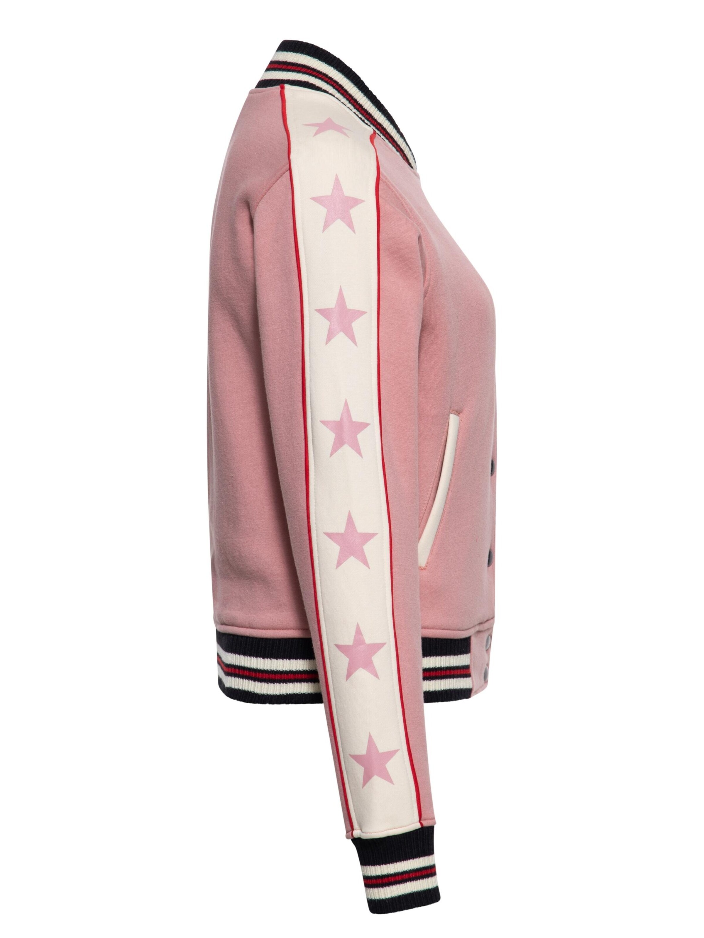 Queen Kerosin Between-Season Jacket 'Star' in Pink