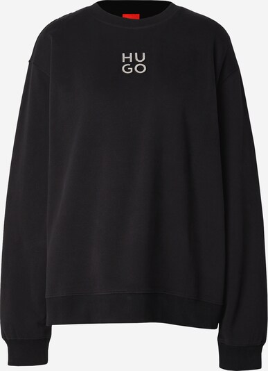 HUGO Sweat-shirt en noir / argent, Vue avec produit