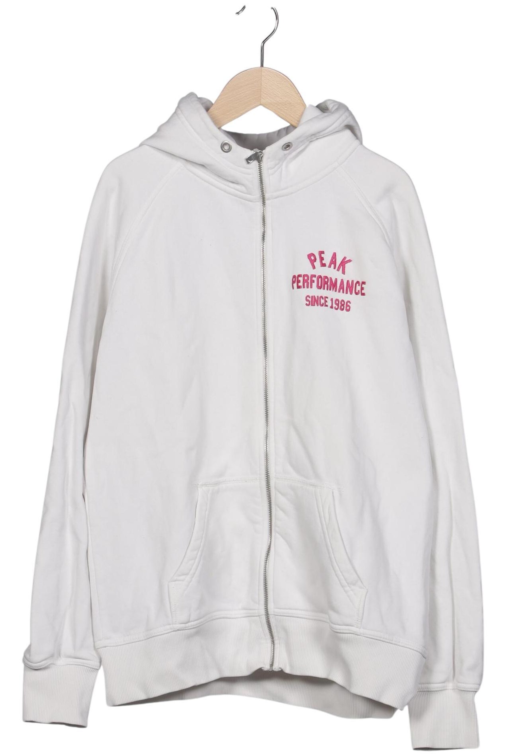 PEAK PERFORMANCE Sweatshirt & Zip-Up Hoodie in XL in White: front