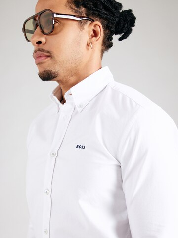 BOSS Regular Fit Hemd 'ROAN' in Weiß