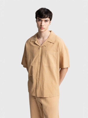 Giesto Comfort fit Shirt in Bruin: voorkant