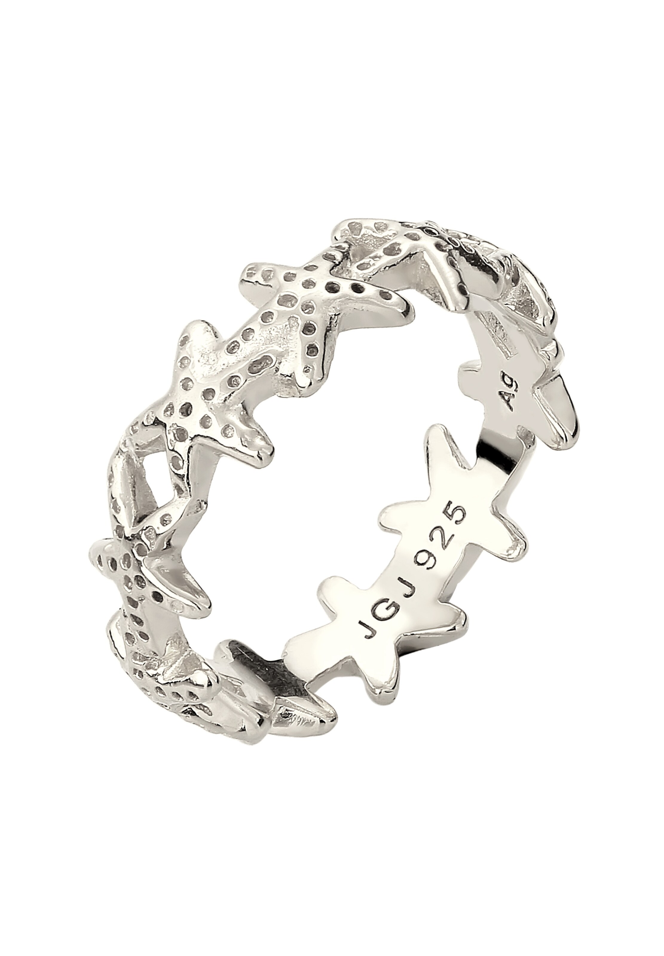 ELLI Bague 'Seestern' en argent, Vue avec produit