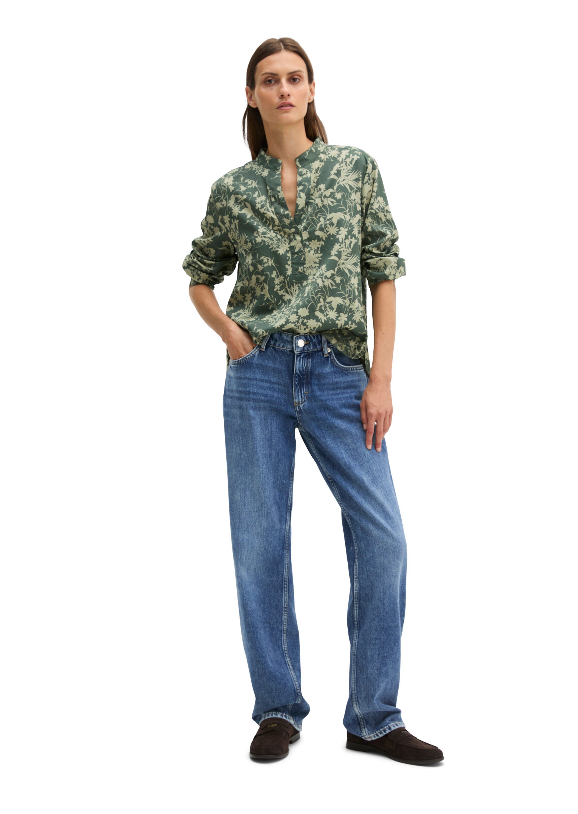 Marc O'Polo Blouse in Groen: voorkant