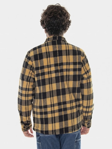 CAT Comfort fit Koszula 'Plaid Shacket Yellow Check' w kolorze czarny