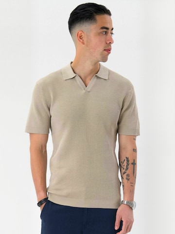 TEESHOPPEN - Ajuste regular Camisa ' Polo ' en beige: frente