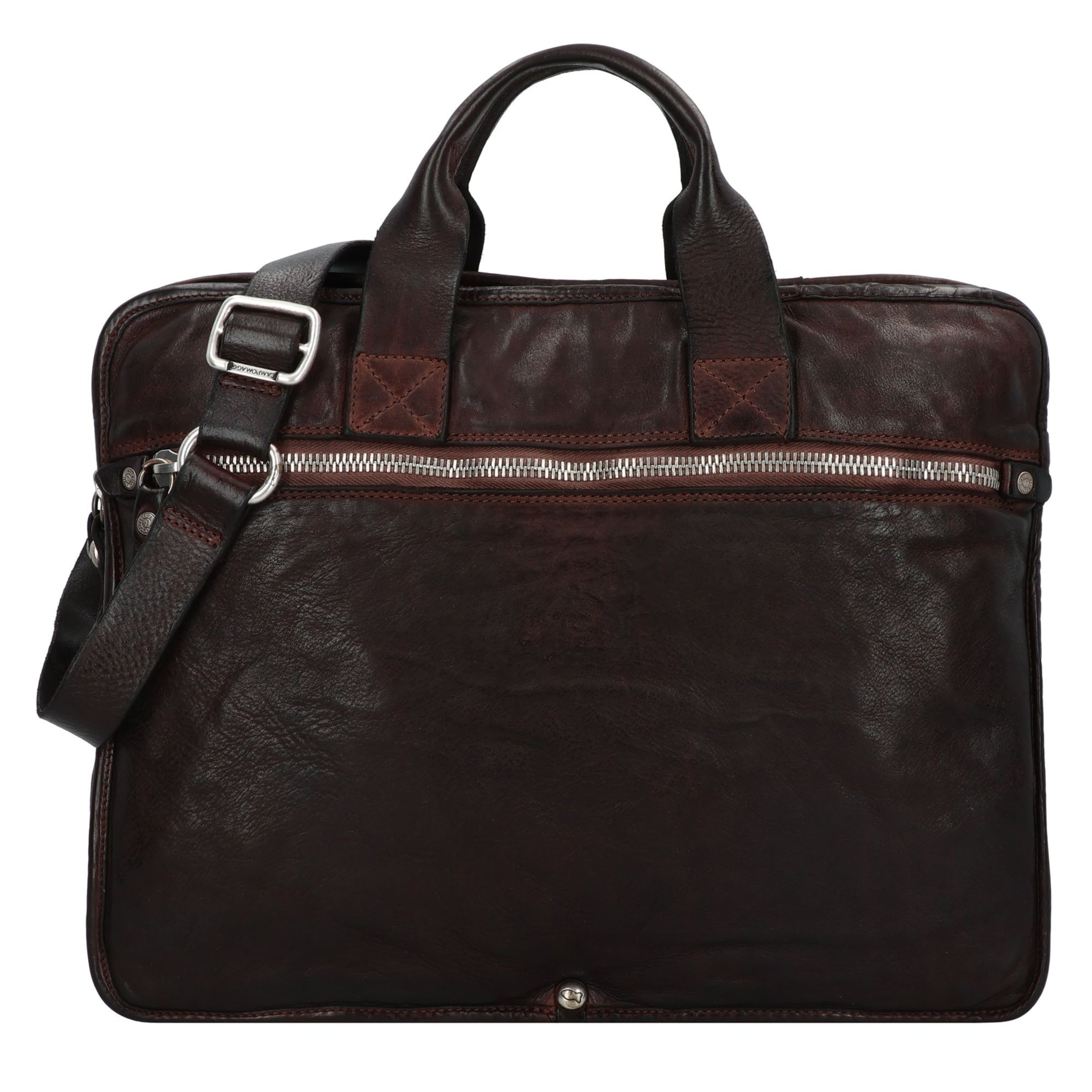 Borsa portadocumenti 'Noce' di Campomaggi in marrone: frontale