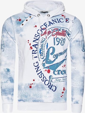 Rusty Neal Sweatshirt mit Streetwear Front Print in Weiß: predná strana