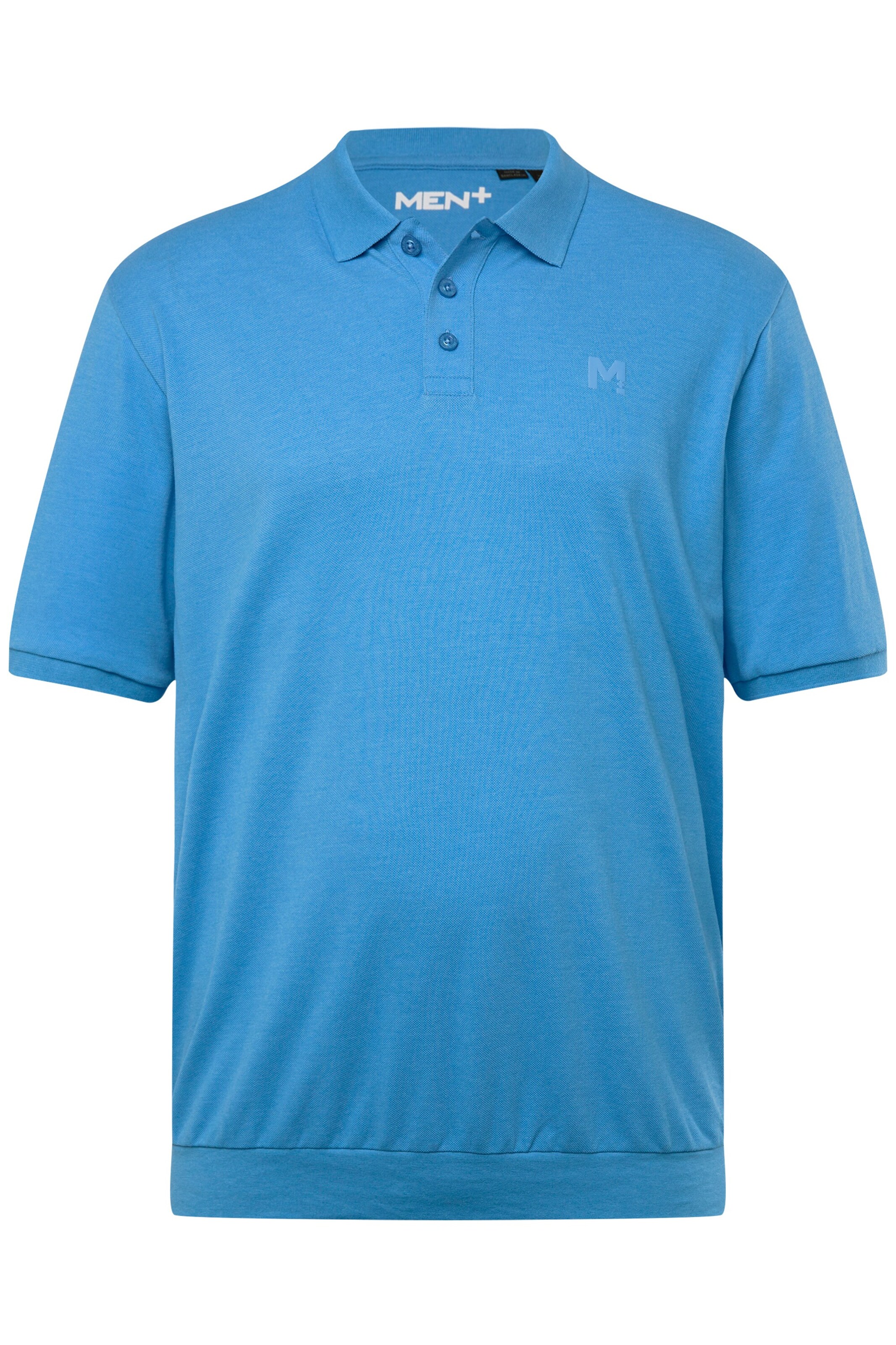 Men Plus Poloshirt in Blau: Vorderseite