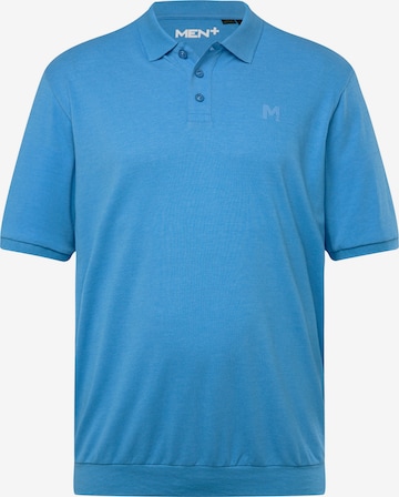 Men Plus Poloshirt in Blau: Vorderseite