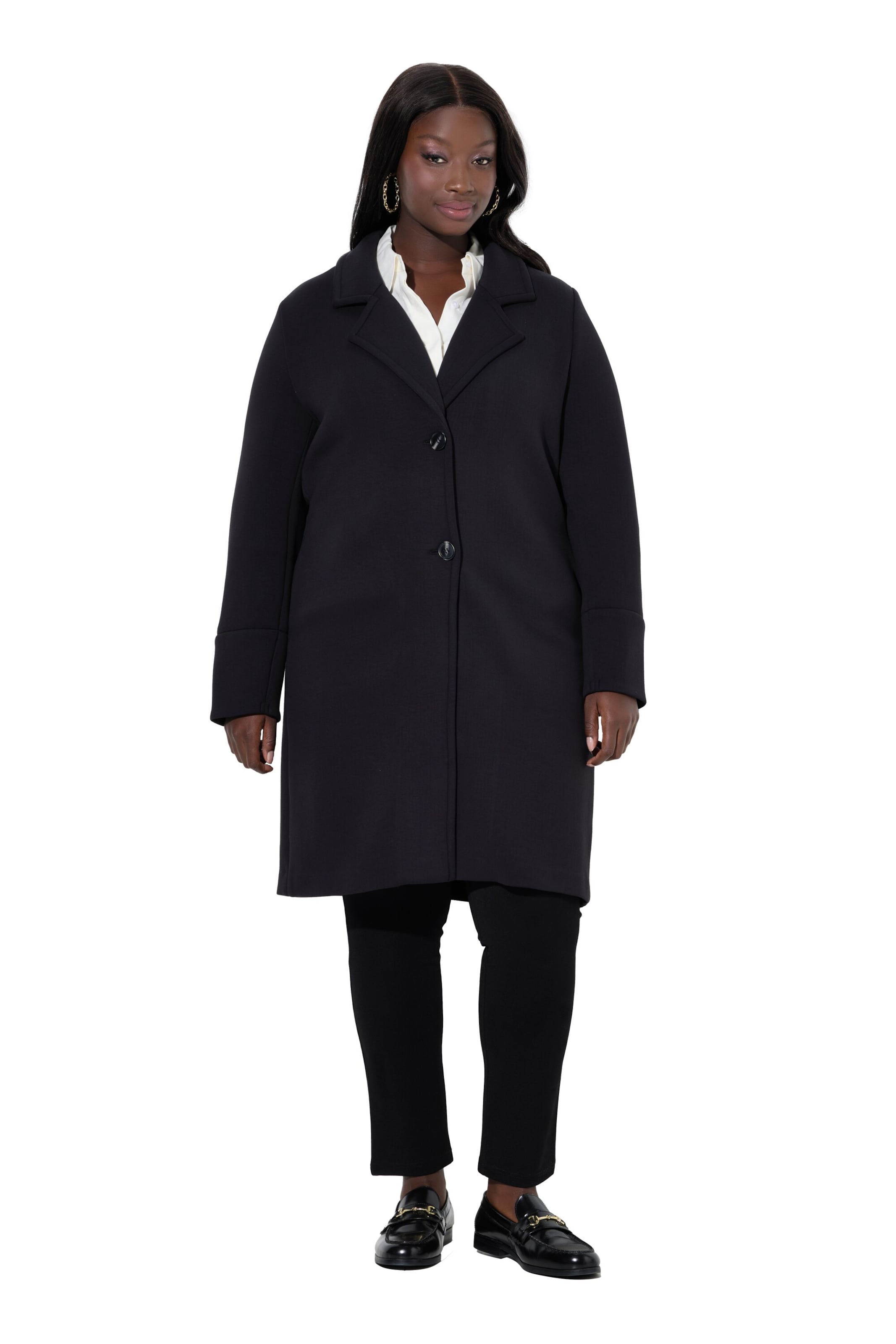 Ulla Popken Between-seasons coat in Black
