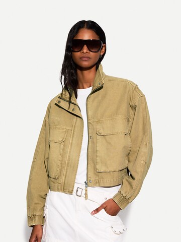 Veste mi-saison Bershka en beige : devant