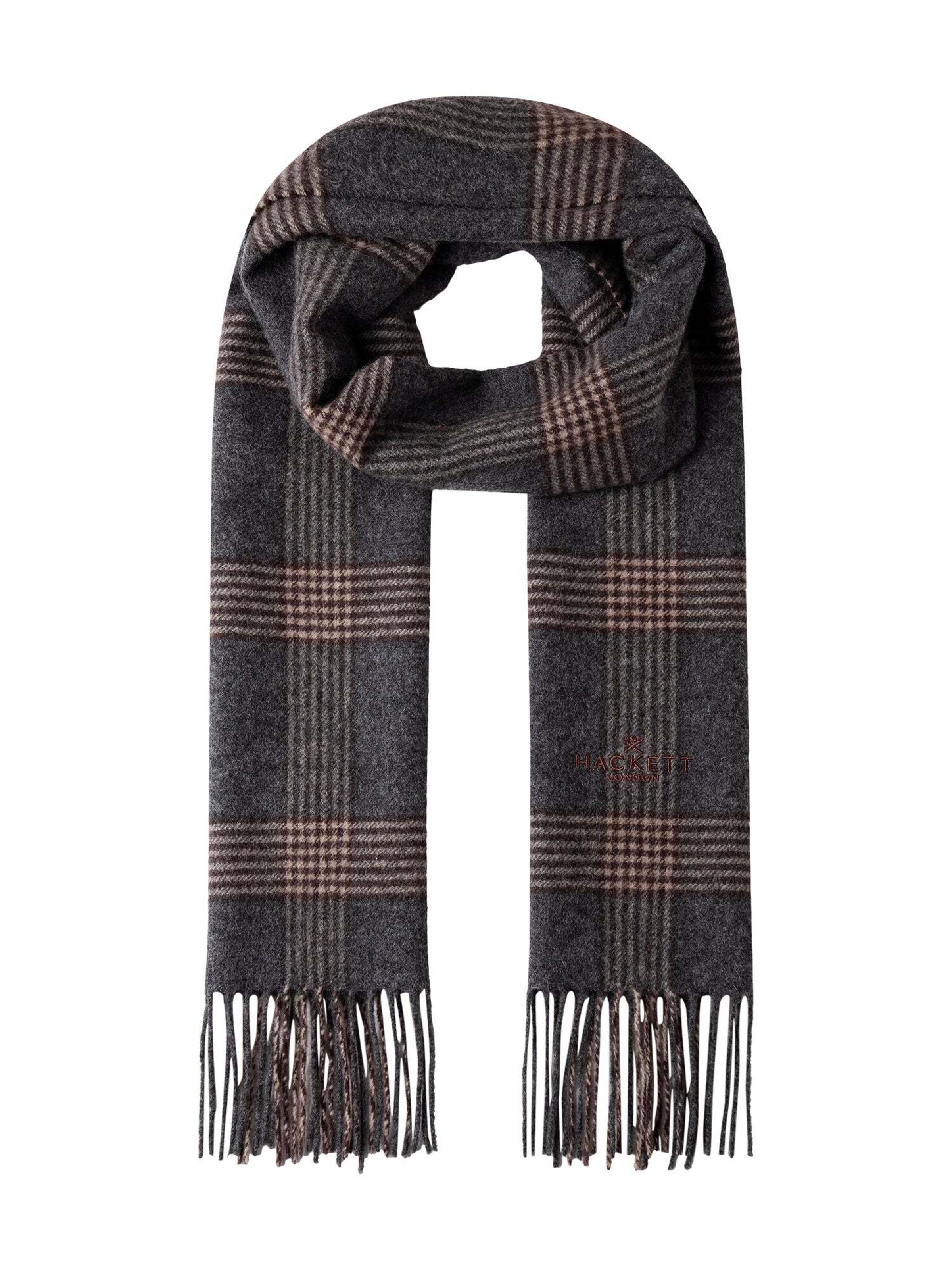 Hackett London Sjaal ' PLAID ' in Grijs: voorkant