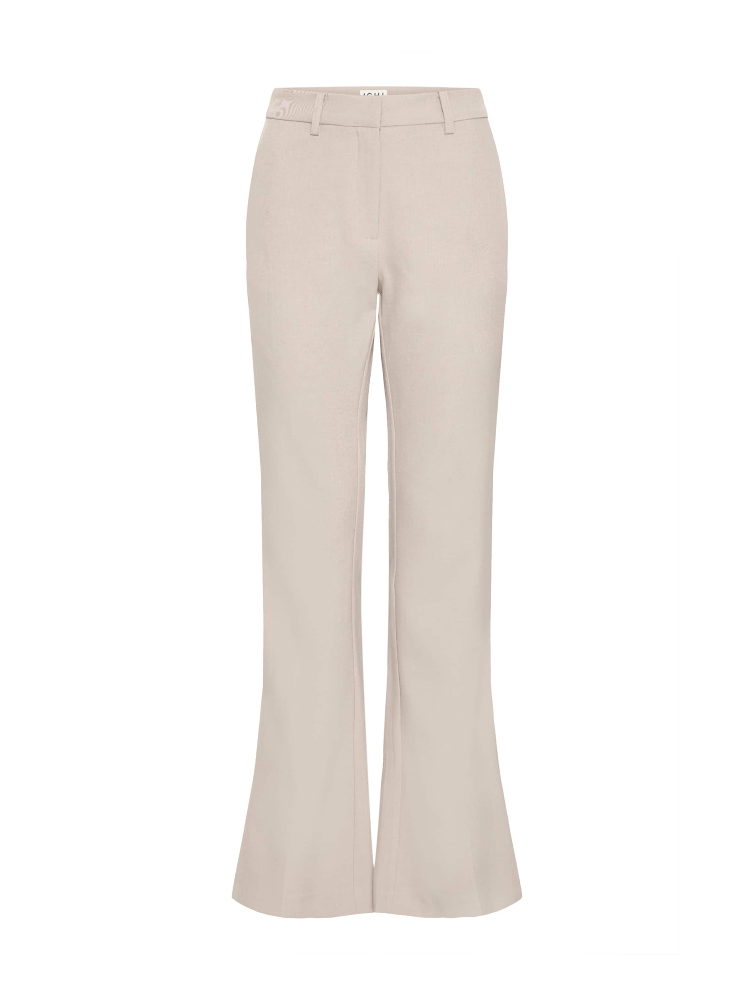ICHI Flared Broek 'IHFAVA' in Beige: voorkant