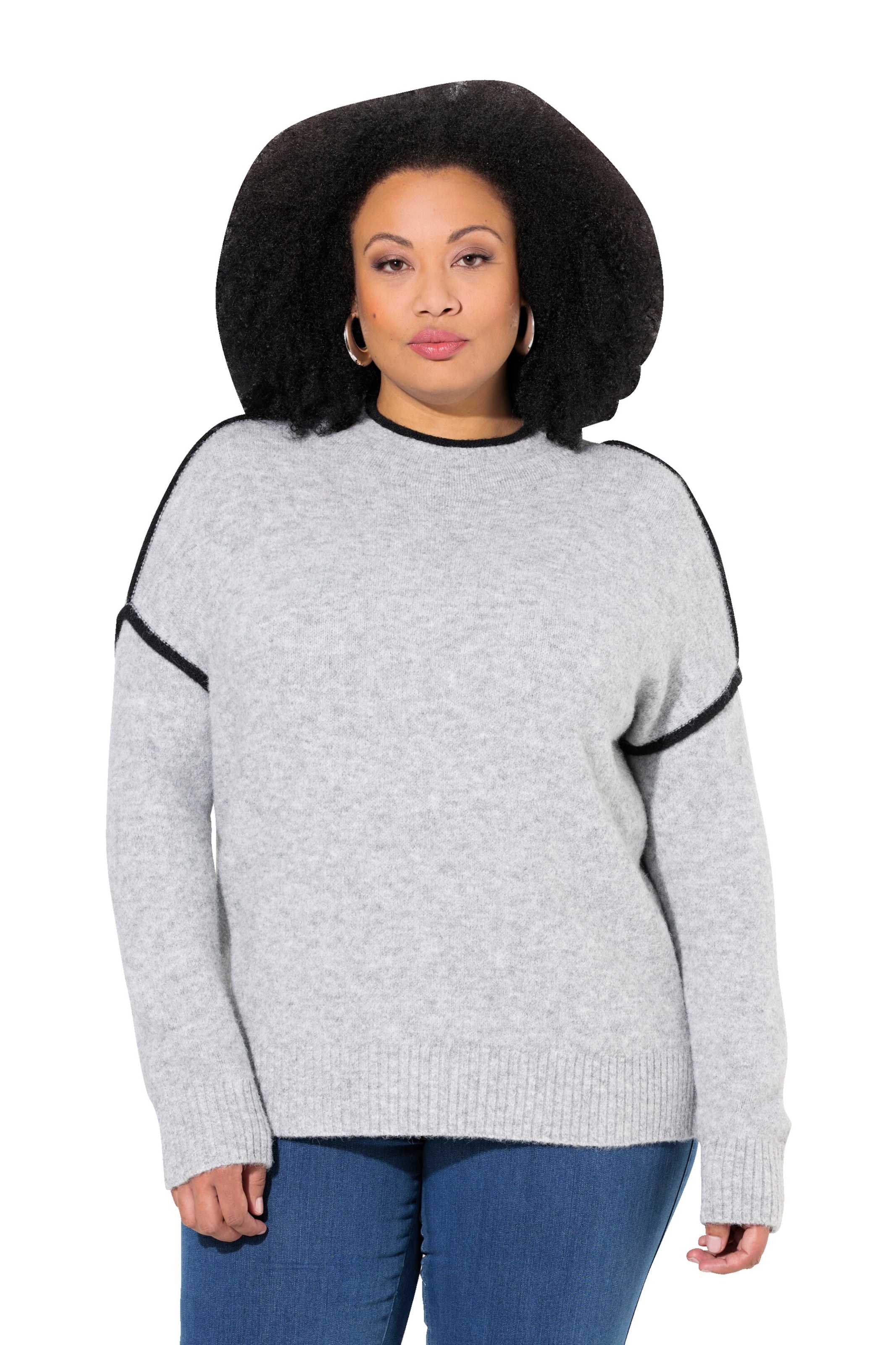 Ulla Popken Pullover in Grau: Vorderseite