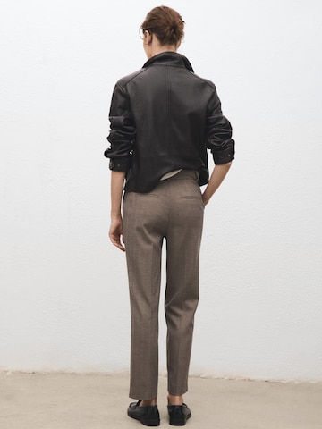 MANGO Regular Trousers with creases 'NEWARM' in Grey