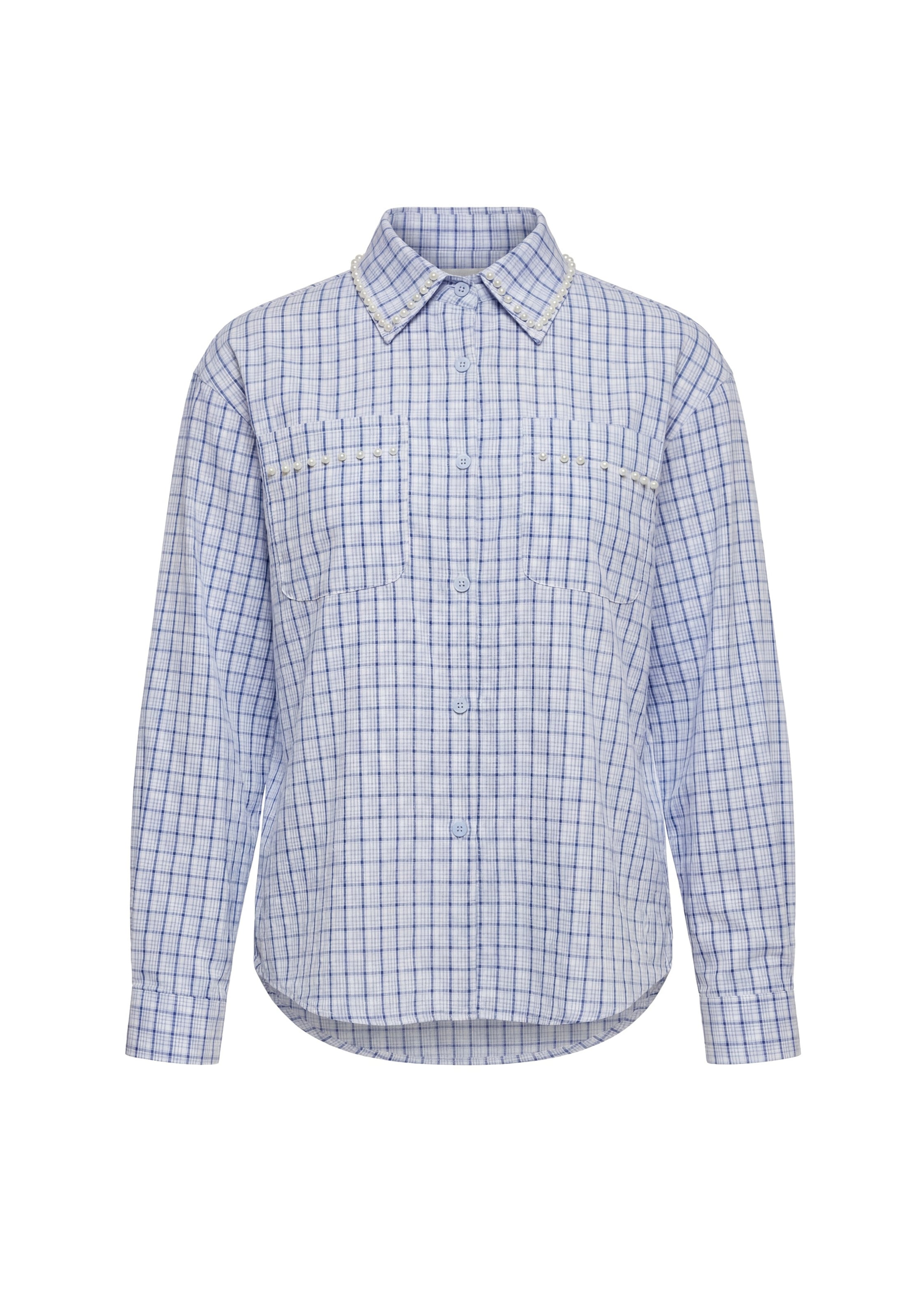 usha BLACK LABEL Blouse in S in Blue / Light blue / Pearl white, Item view