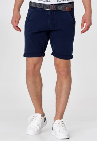INDICODE JEANS Regular Chino Pants 'Caedmon' in Blue: front