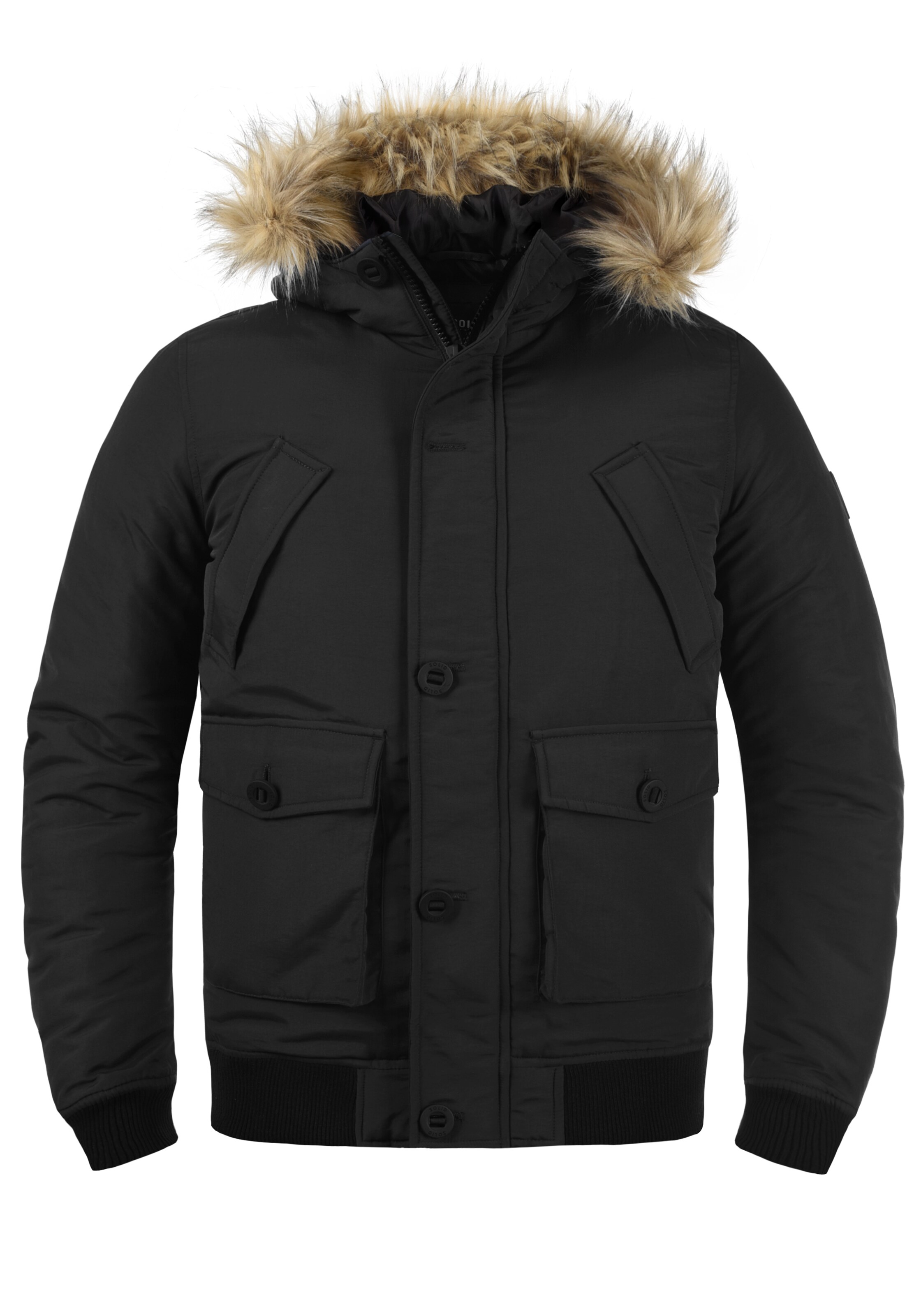 !Solid Winterjas 'Frio' in Zwart: voorkant