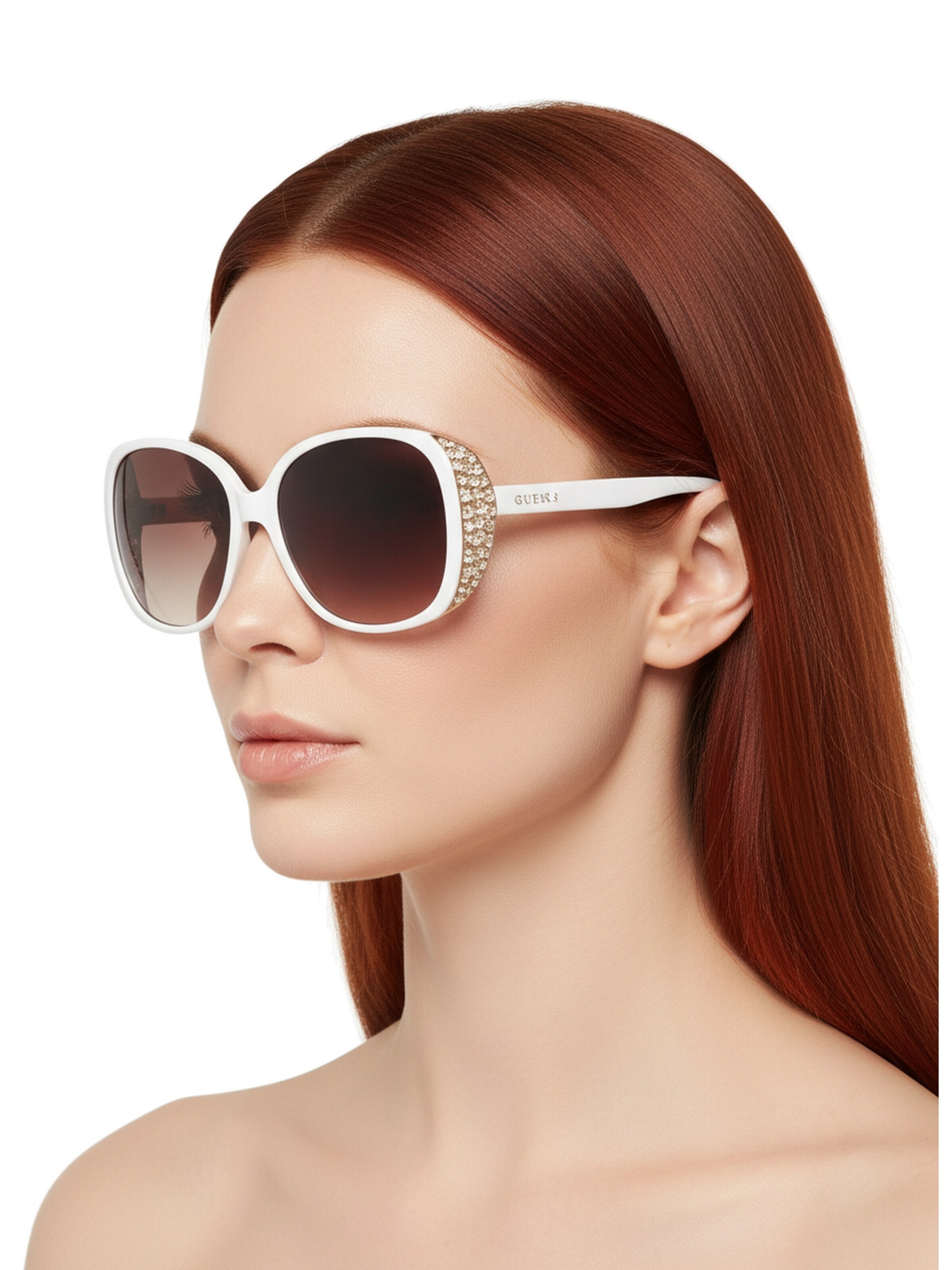 GUESS Okulary przeciwsłoneczne 'Sonnenbrille' w kolorze biały