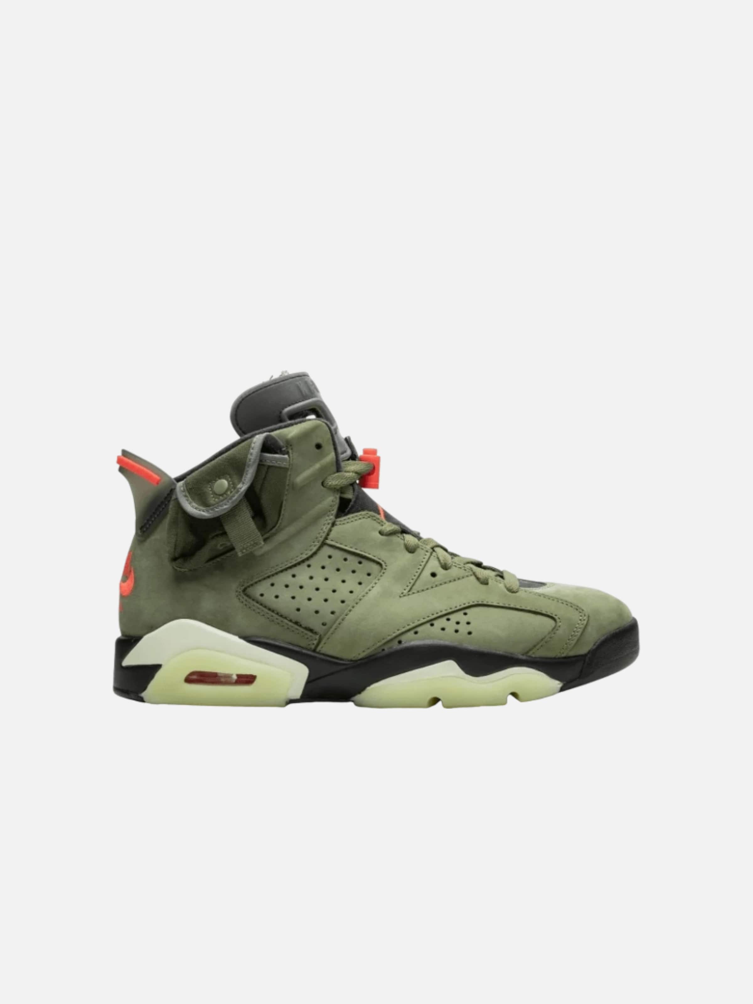 Baskets hautes 'Air 6 Retro Travis Scott' Jordan en vert : devant