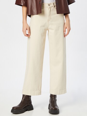 NORR Wide leg Jeans 'Ann' in Beige: voorkant