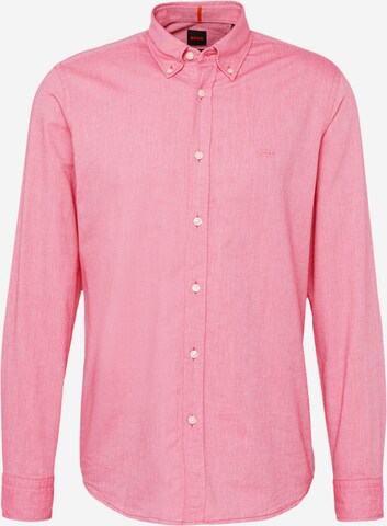 BOSS Button Up Shirt 'Rickert' in Pink: front