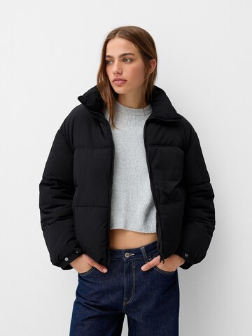 Bershka Between-Season Jacket in Black: front