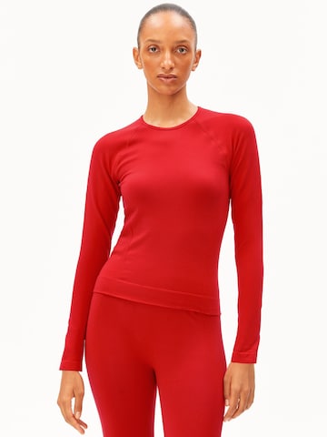 ARMEDANGELS Longsleeve SEAMLESS in Rot: Vorderseite