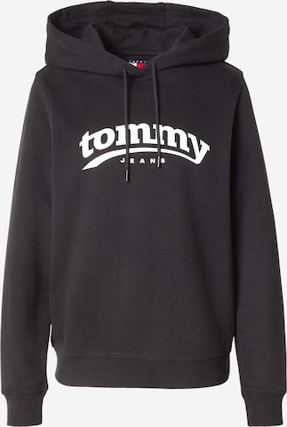 melns Tommy Jeans Sportisks džemperis 'ESS': no priekšpuses