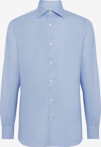 Boggi Milano Regular fit Overhemd in Blauw: voorkant