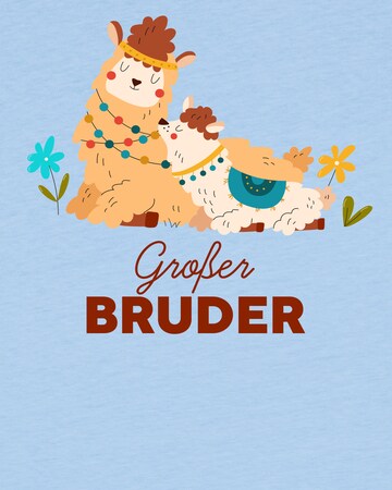 watabout.kids Shirt ' Lama Großer Bruder ' in Blauw