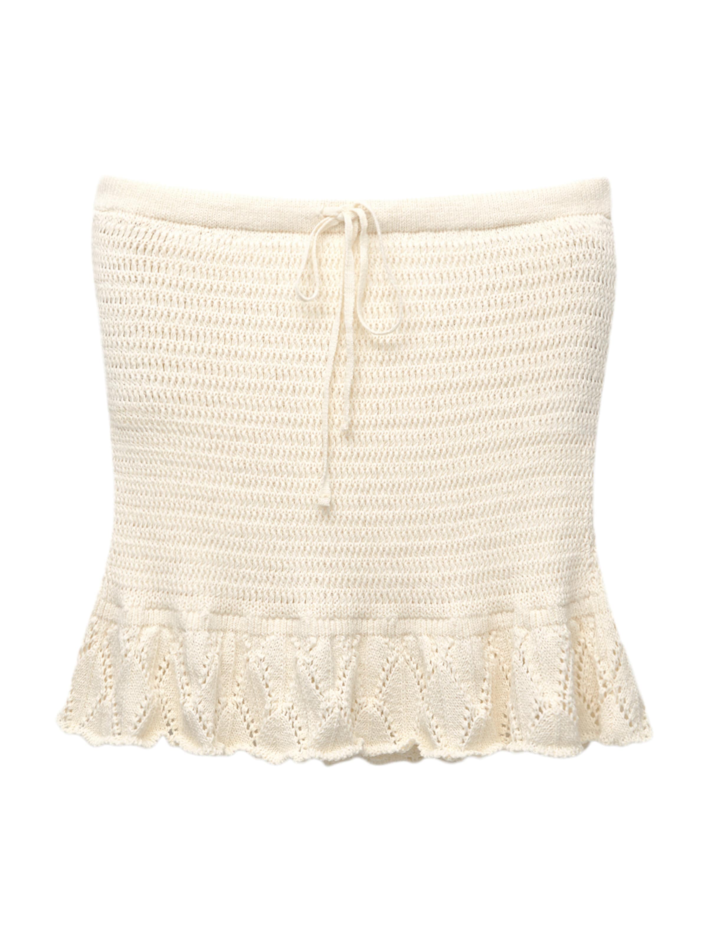 Fustă de la Pull&Bear pe bej: față