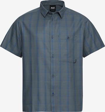 JACK WOLFSKIN Athletic Button Up Shirt in Blue: front