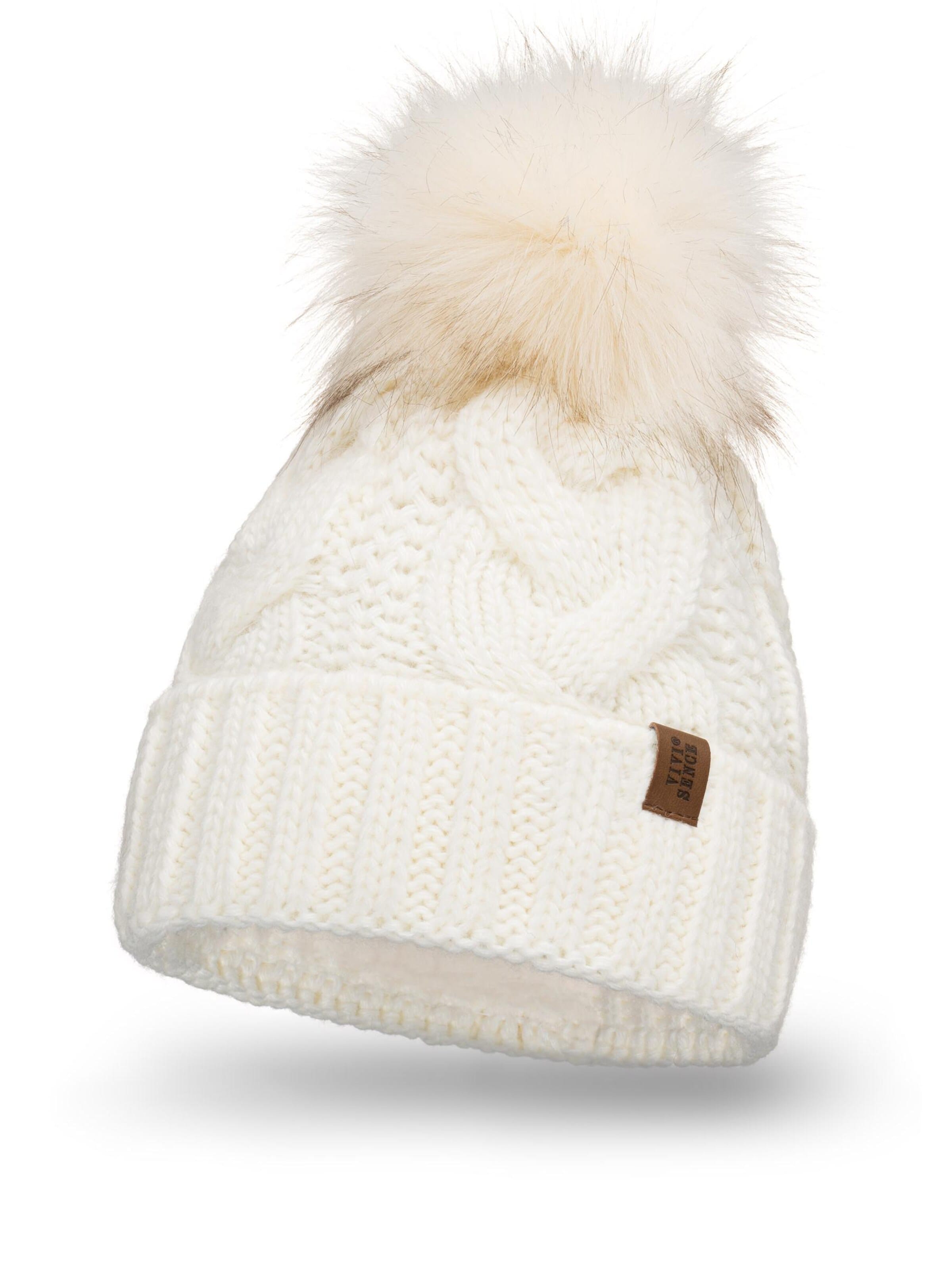 Vivisence Beanie '7014' in Beige: front