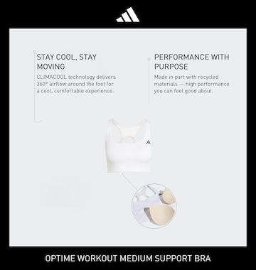 ADIDAS PERFORMANCE Bustier Sport bh 'Optime' in Wit