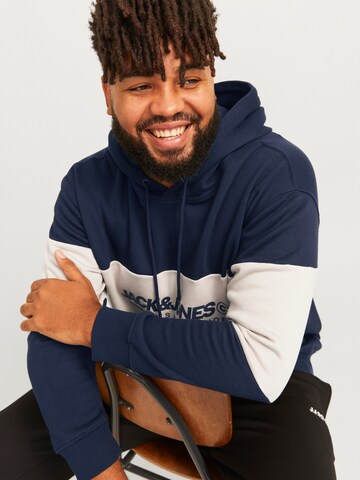 Jack & Jones Plus - Sudadera 'JJELEGACY' en azul