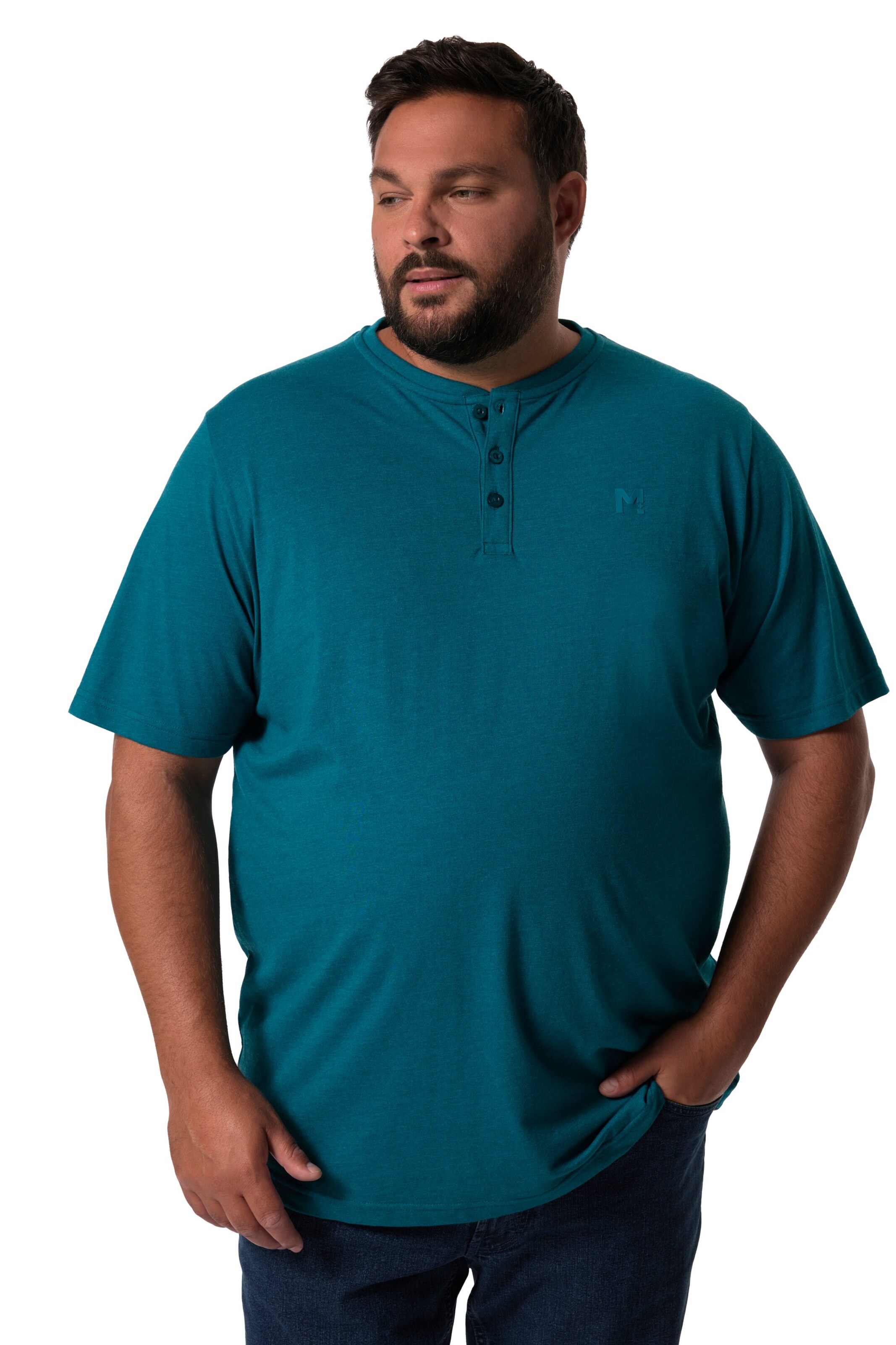 Men Plus Shirt in Blue: front