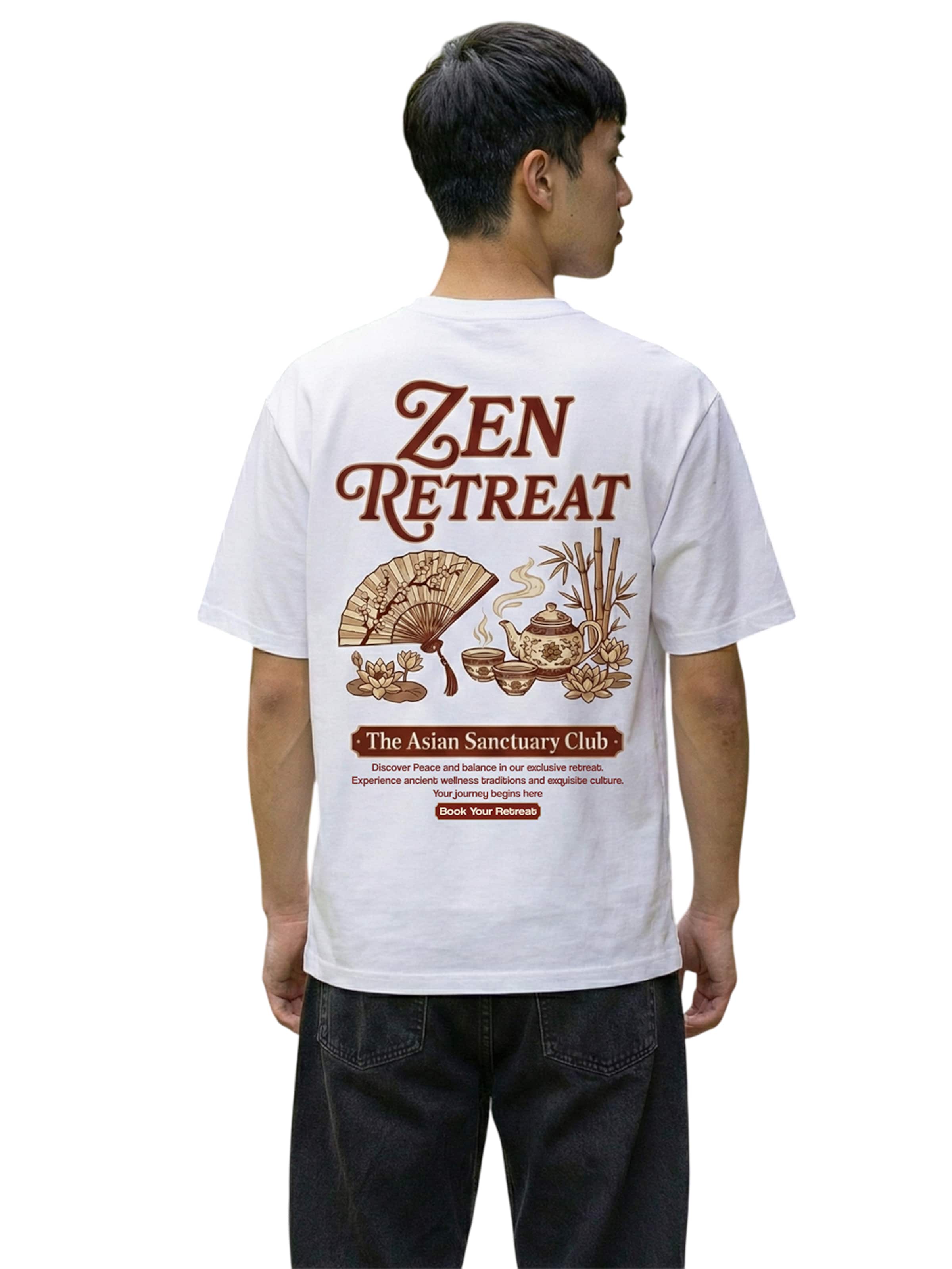 RoamLikeSummer Shirt 'Zen Retreat'‌‌‌‌‌‌‌ in Weiß: Vorderseite