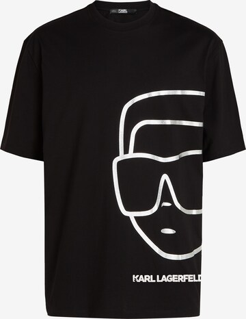 Karl Lagerfeld T-shirt 'Ikonik' i svart: framsida