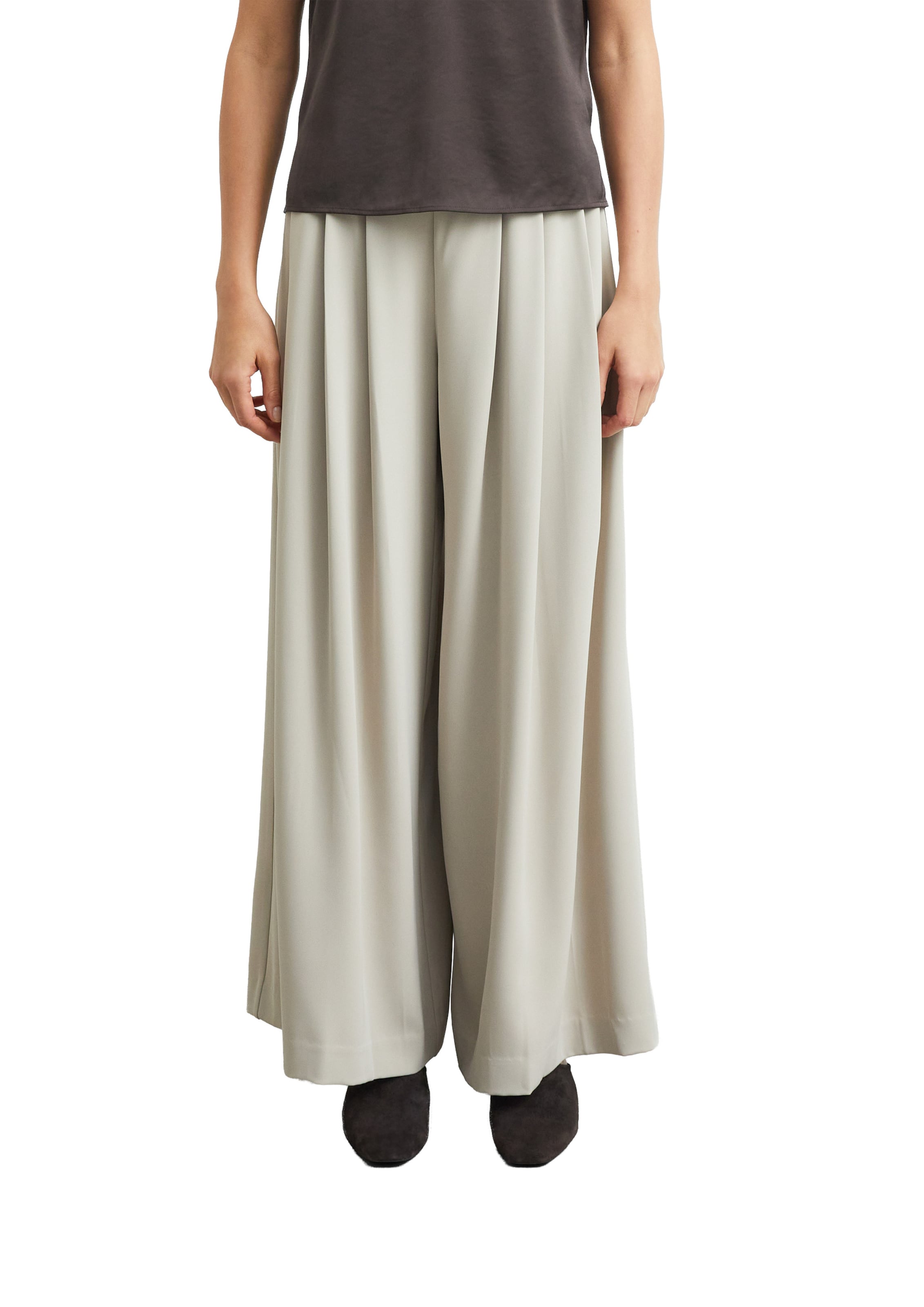 COMMA Wide Leg Hose in Beige: Vorderseite