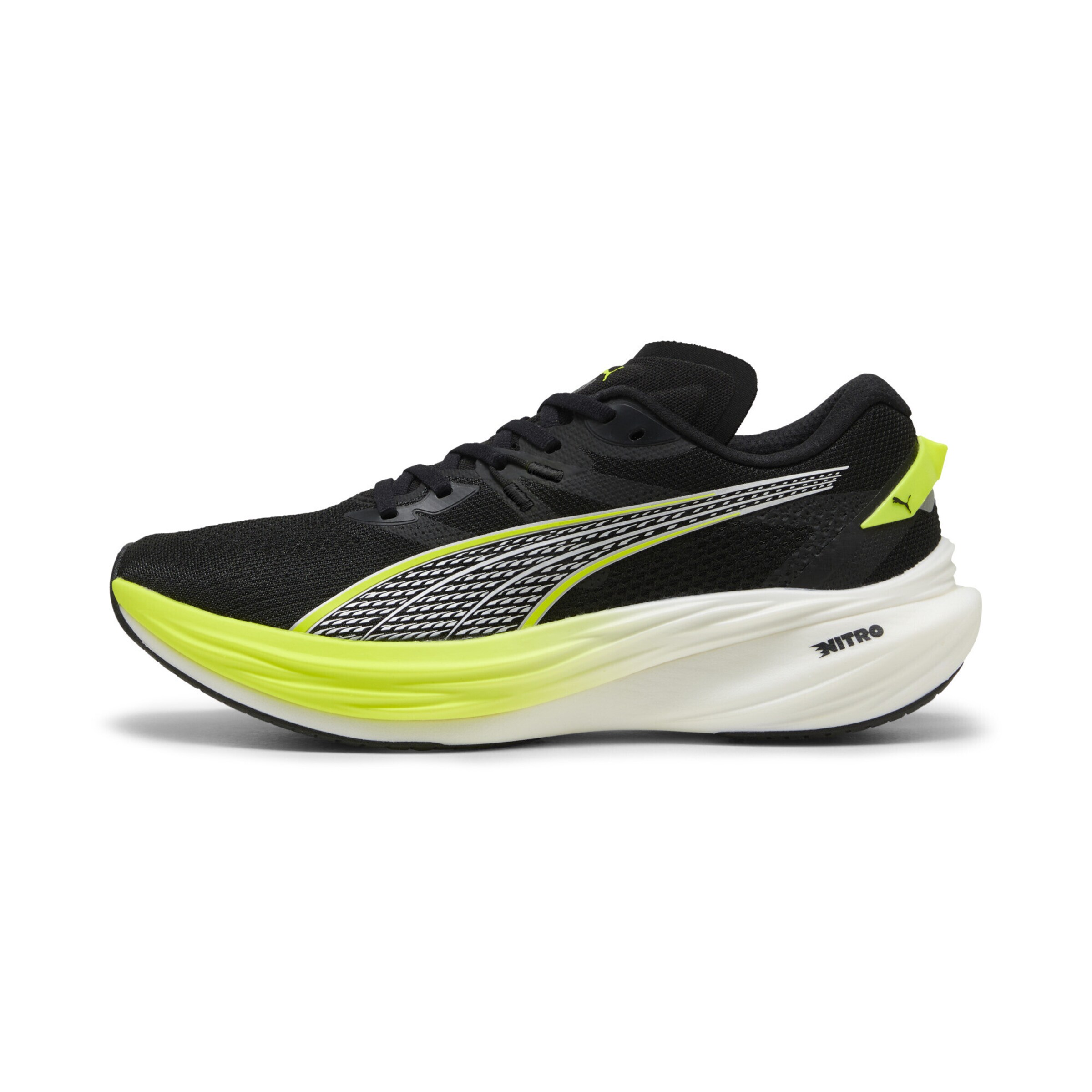PUMA Laufschuh 'Deviate Nitro 3' in neongrün / schwarz / weiß, Produktansicht