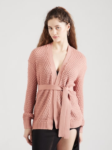 VILA Knit Cardigan 'LIOMY' in Pink: front