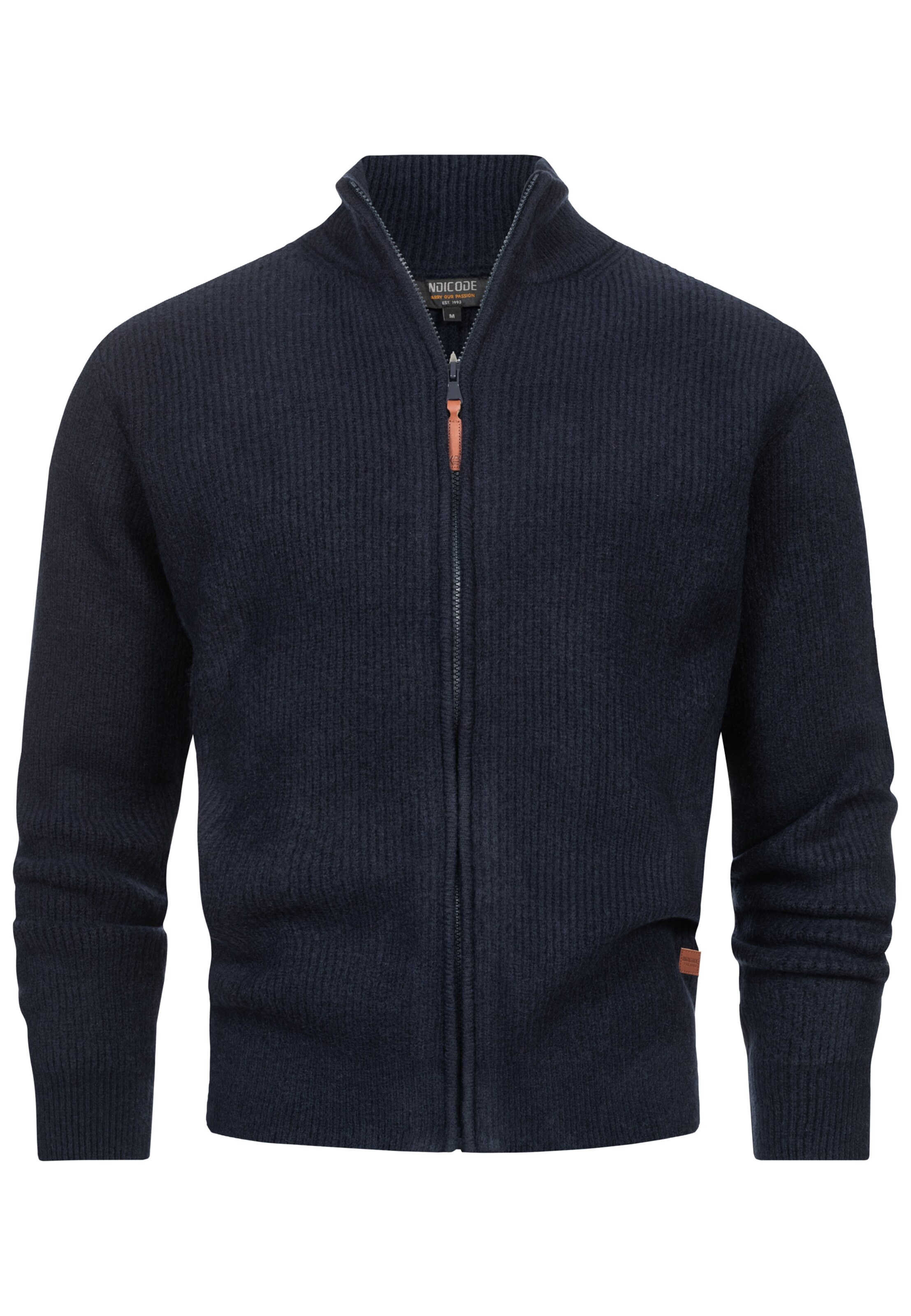 INDICODE JEANS Knit cardigan 'Peace' in Blue: front