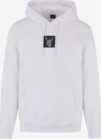 Sweat-shirt 'Skelett' Mister Tee en blanc : devant